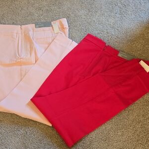 Talbots Stylish Pink and Red Pants Set Of Two. NWT.